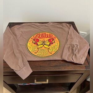 Brown Long Sleeve Shirt with Graphic Print